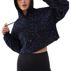 Sudaderas con capucha recortadas para mujer con logotipo personalizado al por mayor para ropa de calle 2025 sudaderas con capucha cortas transpirables para mujer de nuevo estilo en MOQ bajo - Product Image 3