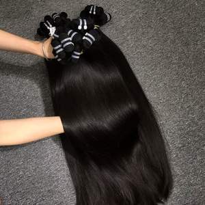 Extensiones de Cabello Humano Virgen Vietnamita Natural Liso al por Mayor, Color Negro, Material Crudo, Encaje HD, Sensación Suave al Tacto, Indio - Product Image 1