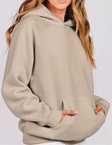 Pull-over surdimensionné anti-rides imprimé sur le devant pour femmes pull en polaire à capuche à manches longues 100% coton doublé pour l'automne - Product Image 2