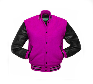 Premium Quality Eco-Friendly Windproof Long Sleeves Button Closure Customised Wool Sleeves and Body <b>Smart</b> Casual Varsity <b>Jacket</b> - Product Image 5