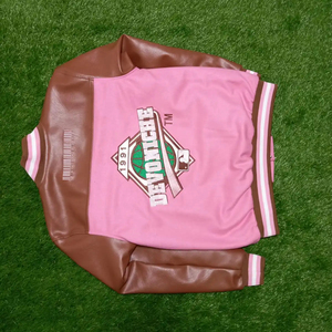 แจ็กเก็ตเบสบอลมหาวิทยาลัยแนววินเทจของผู้ชายเสื้อแจ็กเก็ตแขนเสื้อหนังแบบสั่งทำสำหรับฤดูหนาว - Product Image 4