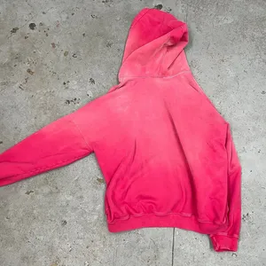 <b>Men's</b> <b>Pink</b> Oversized Hooded Sweatshirt Solid Colour Casual Fleece Pullover <b>Hoodie</b> With Kangaroo Pocket Autumn Wear 2027 - Product Image 2