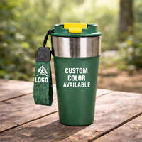 Gobelet de voyage en acier inoxydable à double paroi de couleur personnalisée avec couvercle, logo OEM, gravure au laser, vente en gros, mug à café isolé