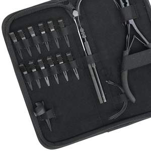 Ensemble complet d'outils pour tissage de cheveux et extensions à micro-perles avec pince à sertir, crochet en boucle, aiguille, 12 pinces à cheveux, anneau de séparation rapide - Product Image 6