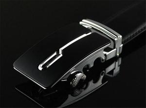 Cinturón de cuero genuino de moda de lujo para hombres, traje de negocios informal personalizable con hebilla personalizada ajustable - Product Image 3