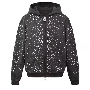 Sudadera con capucha recortada vintage personalizada para hombre, de peso pesado lavado con ácido, estampado bordado desteñido por el sol, diseño con cremallera, 100% algodón, Invierno - Product Image 3