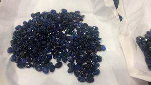 Saphir bleu pierre précieuse en vrac diamant naturel et quartz forme ovale chauffée et calibrée quantité en vrac de haute qualité disponible - Product Image 4