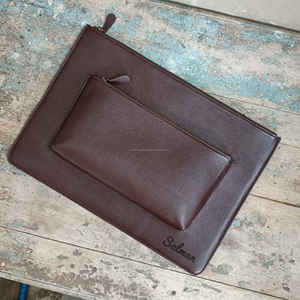 Funda clásica de cuero genuino para portátil, duradera, diseño Retro hecho a mano para viajes de trabajo y profesionales de oficina - Product Image 5