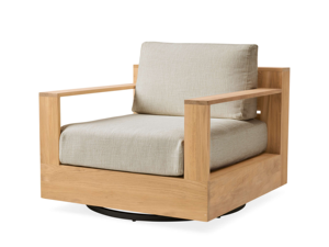 Fauteuil pivotant en bois de teck Salon extérieur moderne - Product Image 2