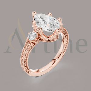 Anneau de découpe florale 10K Design creux pour elle - Product Image 1