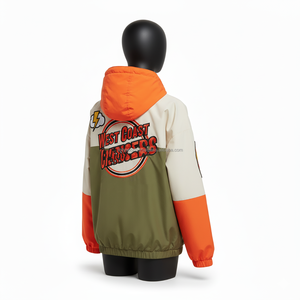 Chaqueta cortavientos para mujer 120 GSM Premium poliéster Color Block tela bordado parche logotipo personalizado chaqueta cortavientos para mujer - Product Image 5