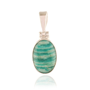 Colgante de piedras preciosas de amazonita para mujer, joyería de plata de ley 925 antigua, regalo - Product Image 2