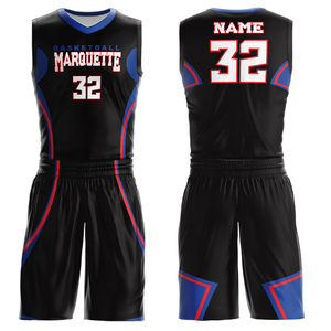 Maillots de basket personnalisés pour adultes en gros – Ensemble uniforme respirant grande taille par sublimation et transfert thermique - Product Image 3