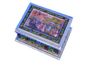 Escultura de estilo antiguo Caja de fruta seca Grabado completo de Minakari - Product Image 2