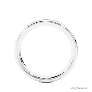 0,35 CTW corte redondo laboratorio crecido diamante media eternidad conjunto boda banda oro blanco aniversario regalo anillos CVD tipo de producto - Product Image 2