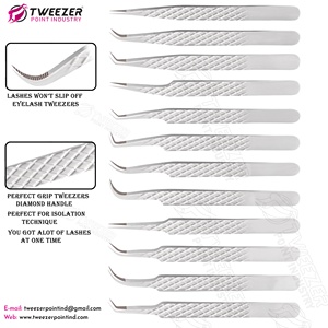 Pince à cils en acier inoxydable de marque privée Volume de démarrage Pince à épiler Pointe en fibre pointue disponible dans toutes les couleurs - Product Image 5