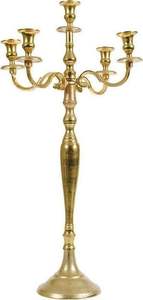 Handcrafted Gold and Silver Plated Aluminium Casted 5-Arm <b>Candle</b> <b>Stand</b> or Candelabra for Decoration - Product Image 6