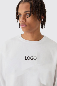 เสื้อฮู้ดผู้ชายแนวสตรีทแวร์เสื้อกีฬาคอกลมเสื้อสวมหัวโอเวอร์ไซส์ผ้าคอตตอน100% ฟิตเนสเล่นกีฬาฟิตเนส - Product Image 3