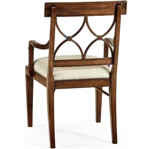 Ensemble <span class=keywords><strong>de</strong></span> 2 fauteuils à dossier haut - Chaises d'appoint <span class=keywords><strong>en</strong></span> acajou sculpté et rembourrées - Product Image 2