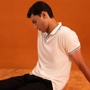 Polos originales de algodón 100% para hombre, camisetas de manga corta con logotipo bordado personalizado, camiseta Polo ajustada de secado rápido para EE. UU. - Product Image 3