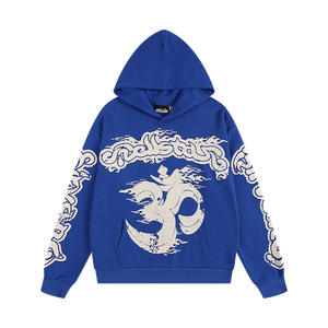 Hell Star Fashion Brand Sweat à capuche pour homme, imprimé oversize, en molleton anti-rétrécissement 100% coton 400g, sans doublure, manches longues, collection automne - Product Image 6