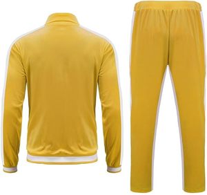 Ventes en gros de costumes de sport en velours pour hommes sur mesure, 2 pièces, ensemble de survêtement de fitness à fermeture éclair intégrale, tenues décontractées, veste et pantalon pour l'hiver - Product Image 2