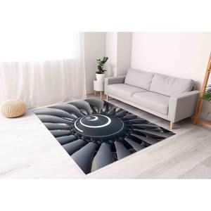 Tapis imprimé avec un motif d'avion, design moderne d'avion, tapis rond antidérapant, tapis fin non tissé - Product Image 2