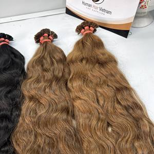 Extensions de cheveux humains Remy à cuticule brute, à Double pointe plate, à la kératine, en gros - Product Image 2