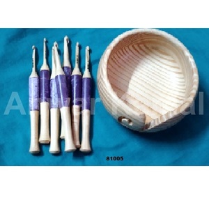 เข็มถักไม้ไผ่เข็มถักปลายแหลมเดียวแบบตรงสำหรับถักไหมพรมแบบทำมือ DIY - Product Image 3