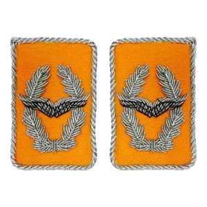 Oem Custom Fabric With <b>Gold</b> Bullion Embroidery With Snap Brass Button and Brass Clip Uniform Gorget Collar Tabs Collar Patches - Product Image 4