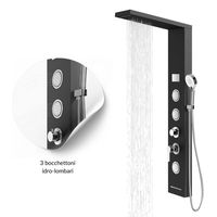 Colonne de douche en acier OGOMONDO avec affichage LED à 4 fonctions et température, 2 finitions - finition noire, lot de 1
