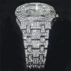 Reloj de pulsera de lujo con diamantes de moissanita de 45mm para hombre, movimiento de cuarzo, clásico, antiguo, deportivo, estilo Hip Hop, pantalla analógica, esfera de cristal - Product Image 6