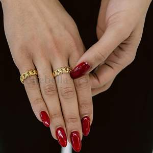 Bijoux fins Hip Hop pour femmes Plaqué or 18 carats Bague à maillons cubains en argent massif 925 Bagues Moissanite tendance - Product Image 3