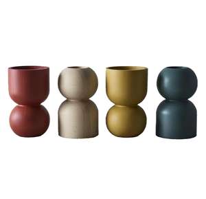 Finest Quality Handmade Wooden Colorful <b>Candlestick</b> <b>Holder</b> Votive Candle Pillar Stands Christmas Birthday Wedding Decoration - Product Image 1