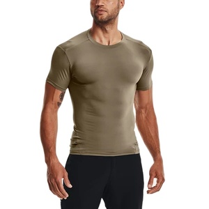 <b>Mens</b> Gym <b>Compression</b> Tee 210 GSM Polyester Spandex Breathable Stretch Workout Performance <b>Shirt</b> OEM Manufacturer - Product Image 1