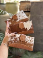 Dompet Kulit Sapi Asli Vintage Musim Panas untuk Wanita, Bergaya, Multifungsi, Desainer, untuk Acara Malam & Sehari-hari, dengan Kancing Tekan