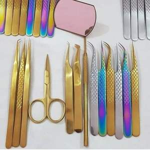 Pinzas Profesionales de Acero Inoxidable para Extensión de Pestañas, Espejo para Pestañas Personalizado, Juego de Pinzas para Uso en Pestañas, Herramientas de Belleza - Product Image 3
