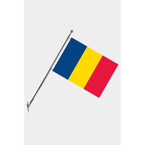 Juego de Asta de Bandera Telescópica para Montar en Pared Chad con Banderas y Pancartas de Poliéster con Impresión Digital - Product Image 1