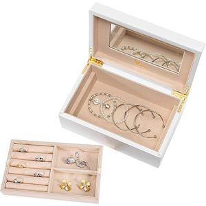 Caja de Joyería de Madera de Lujo DreamCraft, Organizador para Mujeres y Niñas, Acabado de Pintura Piano con Espejo, Elegante Estuche de Almacenamiento y Exhibición - Product Image 5