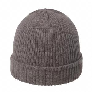 Gorro de acrílico con logotipo personalizado, gorro de punto corto de invierno, gorros de punto de algodón cálidos con estampado teñido liso - Product Image 3