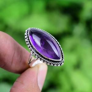 925 Plata estampada mejor diseño anillo de regalo de boda 925 plata esterlina hecha a mano piedra preciosa amatista Spinner anillo joyería clásica - Product Image 3