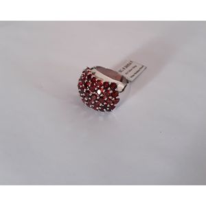 Shah Gems Women's Natural Garnet <b>Ring</b> in 925 Sterling Silver Rhodium Plated Fine Jewelry for Everyday Wear - Product Image 1