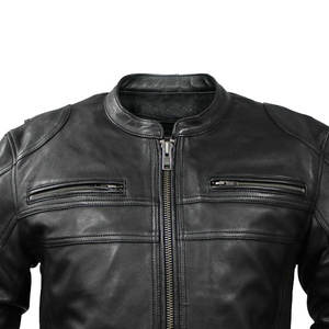 Nueva chaqueta de invierno ligera para hombre más vendida, estilo de cuero de moto personalizado con tela de lona para actividades al aire libre - Product Image 3