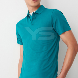 เสื้อโปโลผู้ชายเสื้อแขนสั้นระบายอากาศได้ด้านหน้ามีกระดุมปักโลโก้ได้ตามต้องการ - Product Image 4