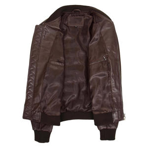 Fitted Leather Bomber Jacket With Comfortable Liner <b>Heavy</b> <b>Duty</b> <b>Zipper</b> And Custom Design Options For Your Brand - Product Image 2
