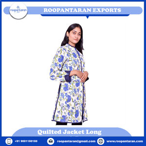 Veste matelassée longue de qualité supérieure, imprimée à la main, rembourrée avec une couche de coton doux pour femmes, prix de gros - Product Image 6