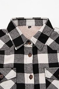 Chaqueta a cuadros de franela cepillada personalizada para hombre y mujer, camisas de lana de gran tamaño con Forro de rayas, prendas de vestir de piel, Hip Hop - Product Image 5