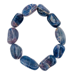 Bracelet de haute qualité bracelet en cristal bleu indien iolite dégringolé bijoux en pierres précieuses naturelles hommes et femmes cadeau énergie méditation - Product Image 1