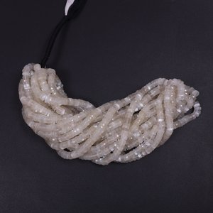 2025 Design fait à la main blanc pierre de lune Heishi disque forme de roue perles brin de pierres précieuses naturelles pour collier Bracelet fabrication de bijoux - Product Image 3