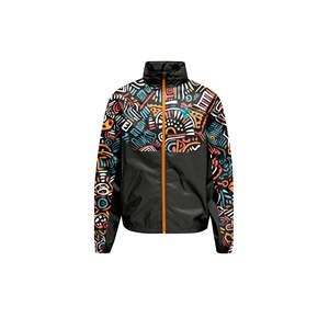 Chaqueta cortavientos deportiva con cremallera y bloque impreso por sublimación de Color personalizado para hombre, chaqueta Bmber de piloto para exteriores - Product Image 2